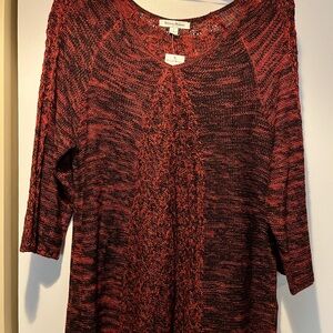 Studio Works Red and Black Knit Top